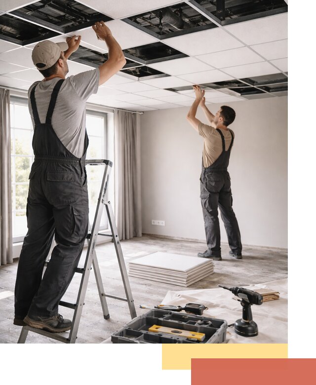 Замена плит подвесного потолка в Скопине быстро и качественно