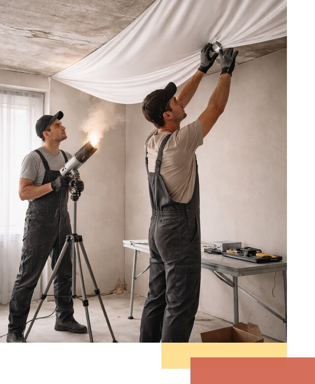 Установка натяжного потолка под ключ в Скопине