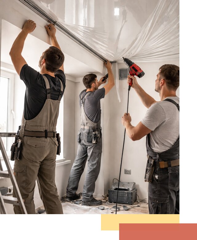 Монтаж глянцевого натяжного потолка в Скопине быстро и качественно