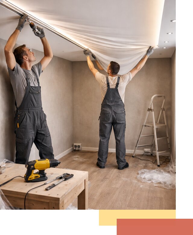 Монтаж натяжного потолка с подсветкой в Скопине цена и сроки