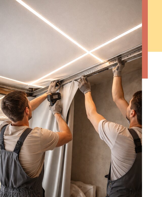 Монтаж натяжного потолка со световыми линиями в Скопине от 1251 руб. | ОТДЕЛОЧНИК-Скп