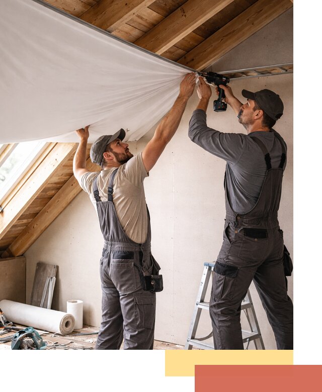 Монтаж натяжного потолка в мансарде в Скопине