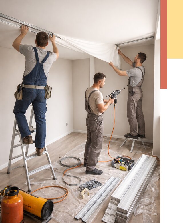 Монтаж натяжного потолка в студии в Скопине от 5732 руб. — быстро и недорого | ОТДЕЛОЧНИК-Скп