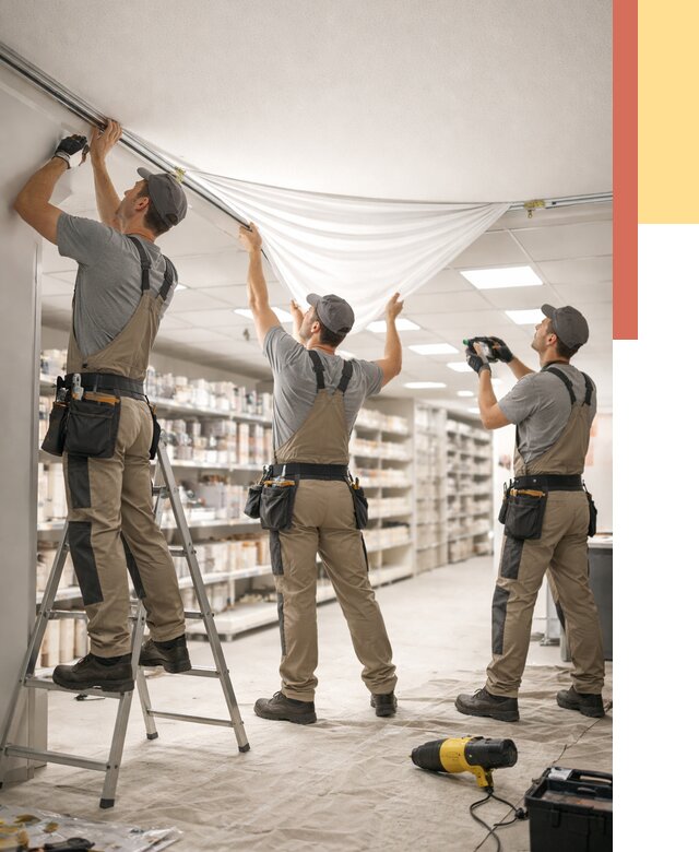 Монтаж натяжного потолка в магазине в Скопине от 4689 руб. быстро и недорого | ОТДЕЛОЧНИК-Скп