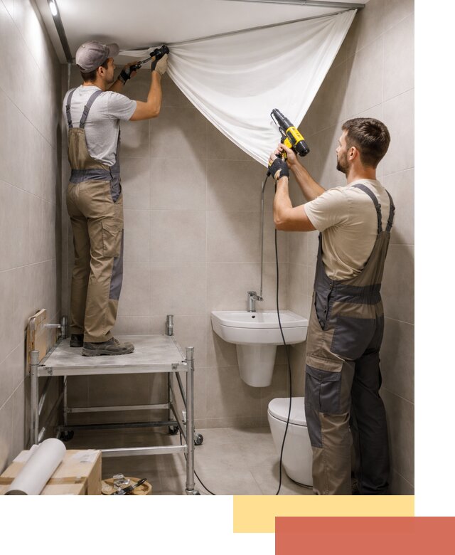 Монтаж натяжного потолка в санузле в Скопине