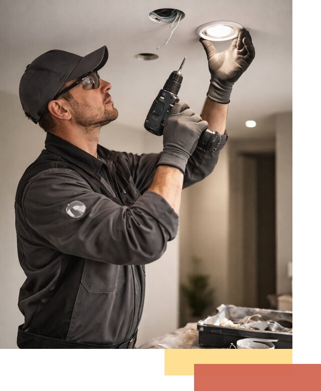 Установка точечных светильников в натяжной потолок в Скопине