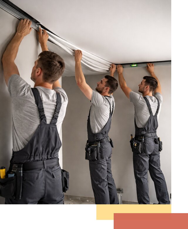 Теневые натяжные потолки в Скопине: монтаж и отделка быстро и качественно