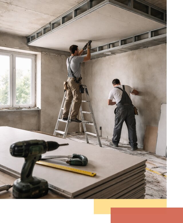 Двухуровневый потолок из гипсокартона в Скопине