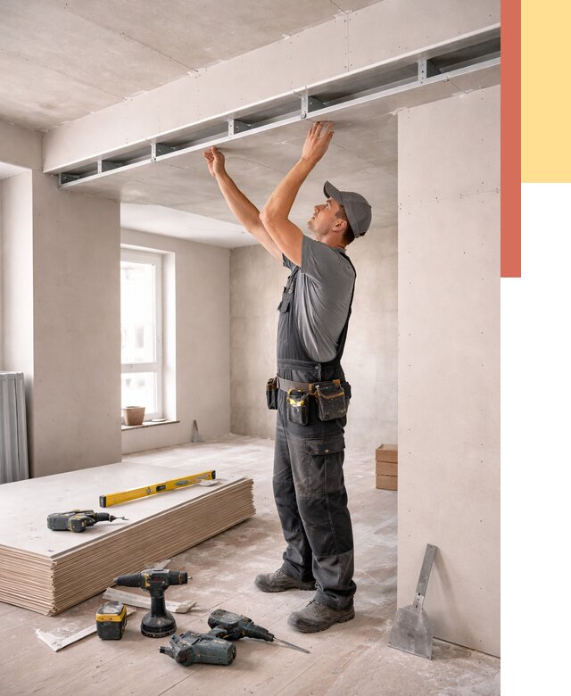 Потолок из гипсокартона с нишей в Скопине от 1303 руб. под ключ | ОТДЕЛОЧНИК-Скп