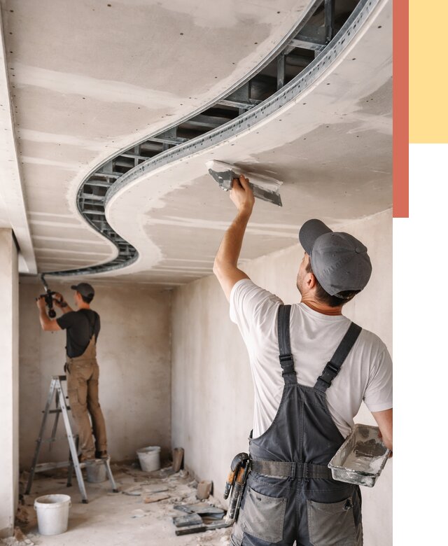 Криволинейный потолок из гипсокартона в Скопине от 2188 руб./м2 | ОТДЕЛОЧНИК-Скп