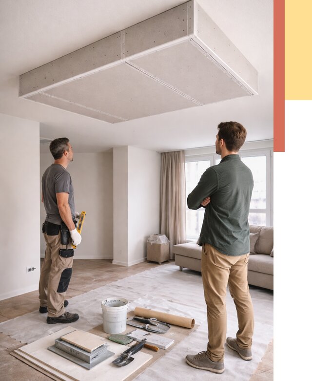 Короб на потолке из гипсокартона в Скопине от 2293 руб. — монтаж и услуги под ключ | ОТДЕЛОЧНИК-Скп