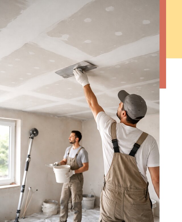 Шпаклевка потолка из гипсокартона в Скопине от 3335 руб./м2 — услуги под ключ | ОТДЕЛОЧНИК-Скп