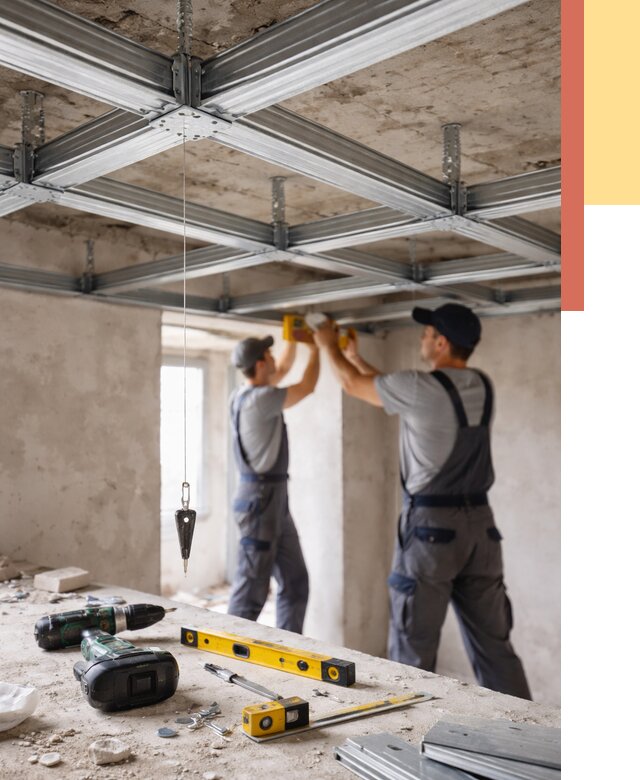 Монтаж каркаса потолка из профиля в Скопине от 4689 руб. — услуги ОТДЕЛОЧНИК-Скп