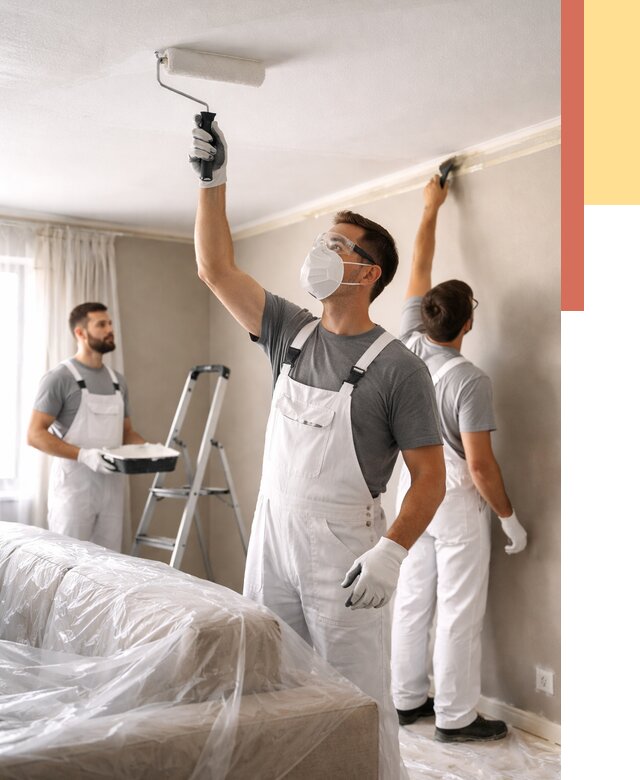 Покраска потолка водоэмельсионной краской в Скопине от 2293 руб/м² — услуги под ключ | ОТДЕЛОЧНИК-Скп