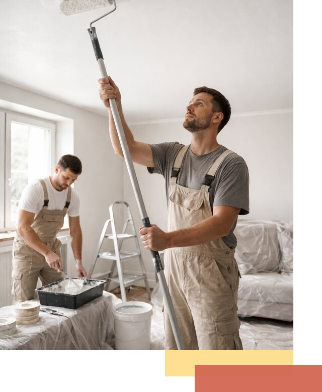 Покраска потолка водоэмульсионной краской в Скопине