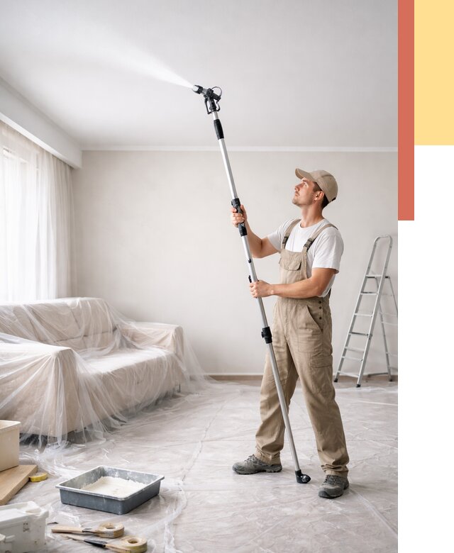 Покраска потолка краскопультом в Скопине от 4689 руб. быстро и недорого | ОТДЕЛОЧНИК-Скп