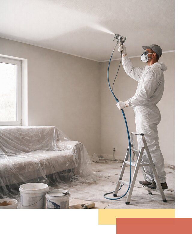 Покраска потолка краскопультом в Скопине быстро и качественно