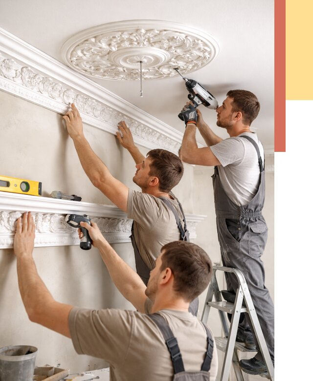 Монтаж лепнины на потолок в Скопине от 3335 руб. быстро и недорого | ОТДЕЛОЧНИК-Скп